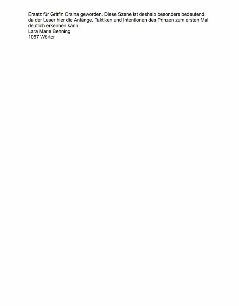 Dialoganalyse zu Emilia Galotti Aufzug 3, Auftritt 5 - Lara Marie Behning
Das bürgerliche Trauerspiel ,,Emilia Galotti" von 1772 lässt sich 