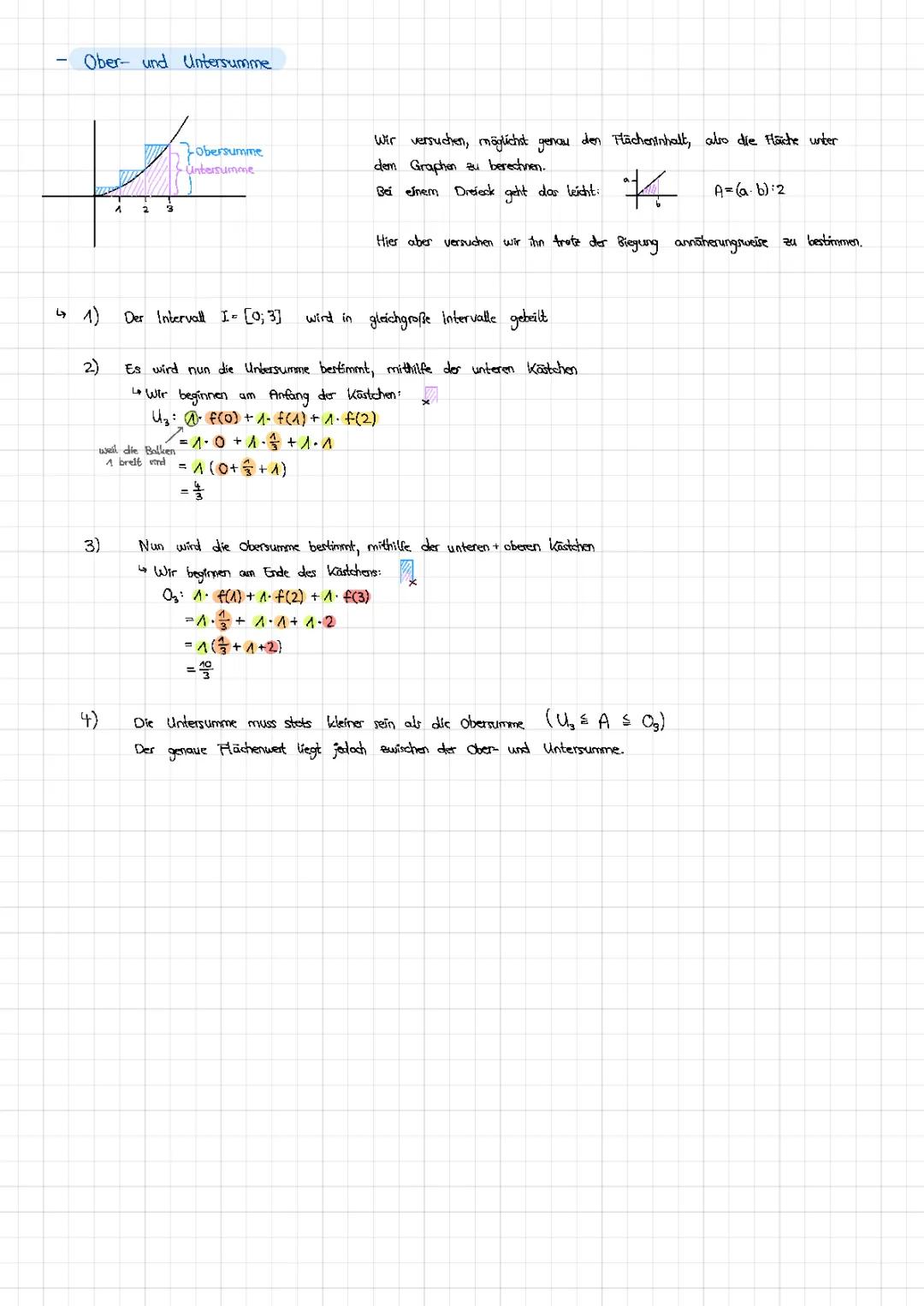 Ober- und Untersumme: Formel, Aufgaben und Übungen für Kinder