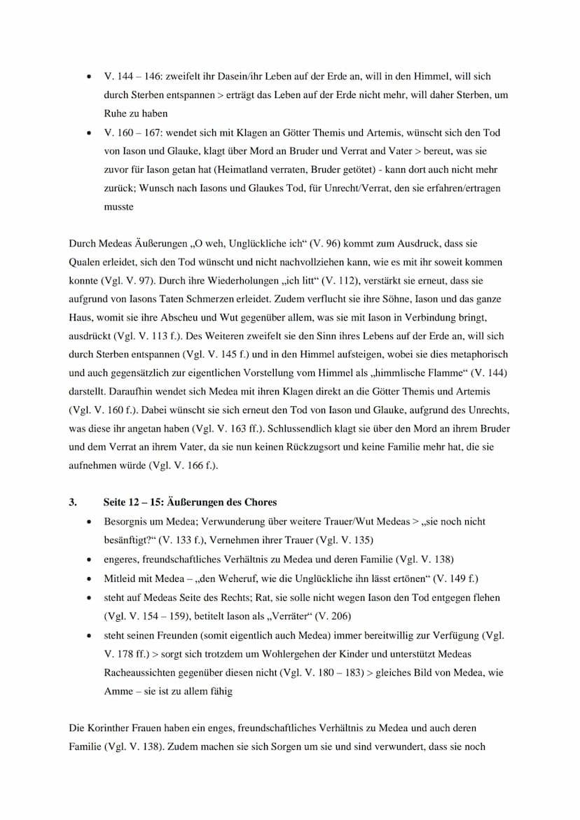 Medea - Euripides
1.
●
2.
●
●
●
●
Seite 8-11 (V. 49-95)
Medea und ihre Söhne sollen auf Geheiß von König Kreon aus Korinth vertrieben werden
