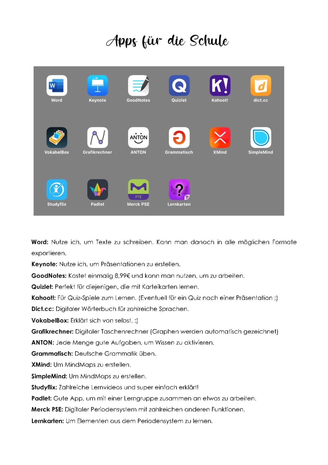 Apps für die Schule