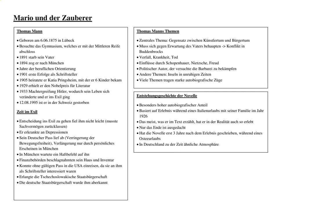 Mario und der Zauberer: Themen, Figuren und wichtige Textstellen erklärt