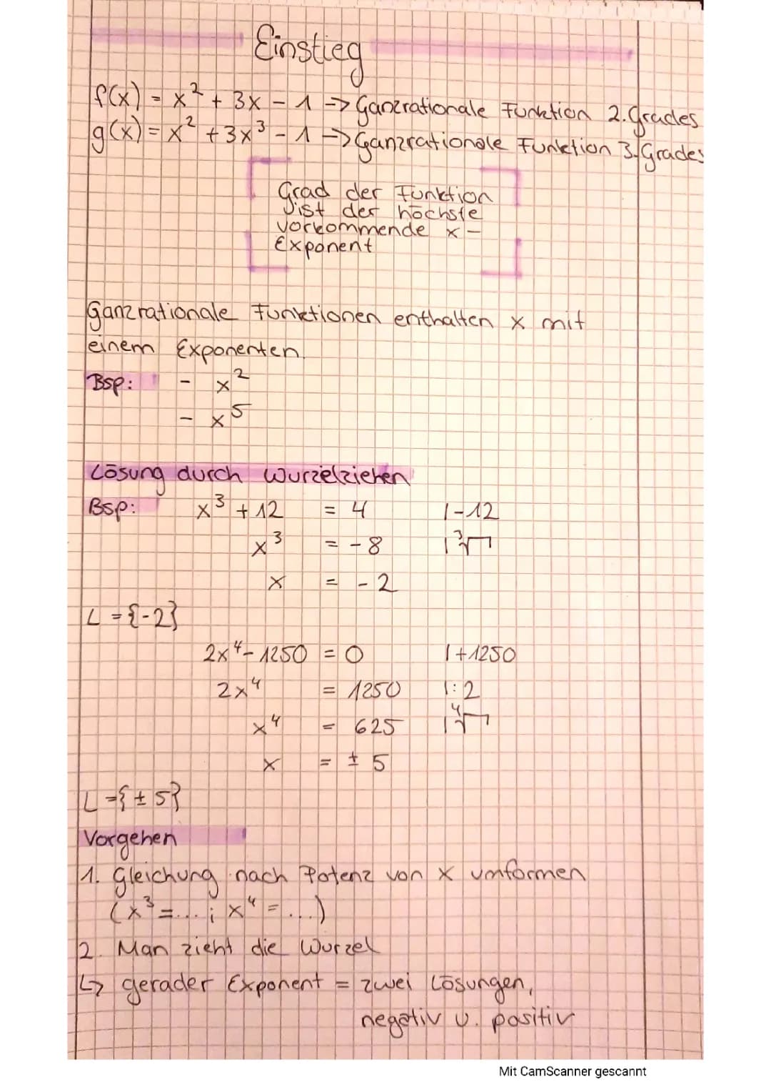 Ganzrationale Funktionen 2. Grades: Erklärung, Faktorenzerlegung und Lösungen