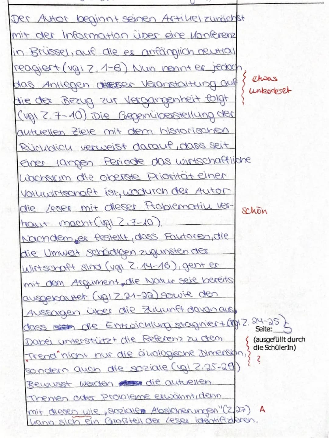Sozialwissenschaften Q1 GK
1. Klausur
19.10.2023
Name:
Postwachstumsökonomie: Schluss mit Wachstum Wachstum Wachstum Spiegelt seine
Menung
I