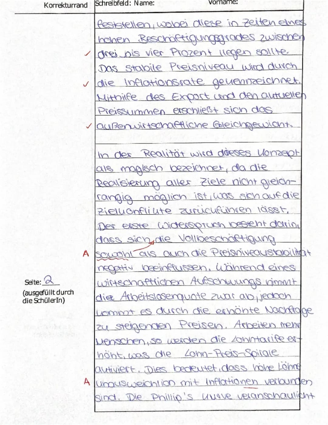 Sozialwissenschaften Q1 GK
1. Klausur
19.10.2023
Name:
Postwachstumsökonomie: Schluss mit Wachstum Wachstum Wachstum Spiegelt seine
Menung
I