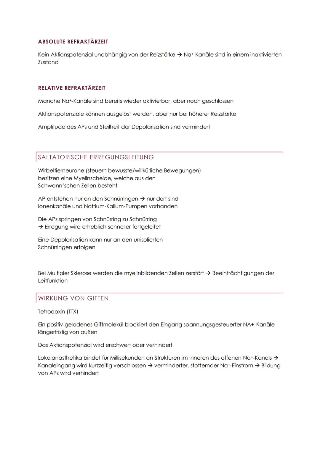 NEUROBIOLOGIE ABITUR
REIZ UND REAKTION
Arten von Reizen:
Licht, Temperatur, Druck, chemischer Stoff, Zustandsänderung im
Inneren des Organis