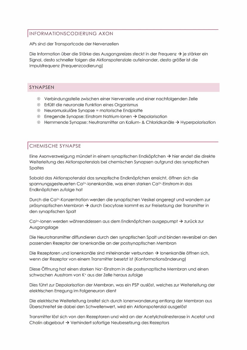 NEUROBIOLOGIE ABITUR
REIZ UND REAKTION
Arten von Reizen:
Licht, Temperatur, Druck, chemischer Stoff, Zustandsänderung im
Inneren des Organis