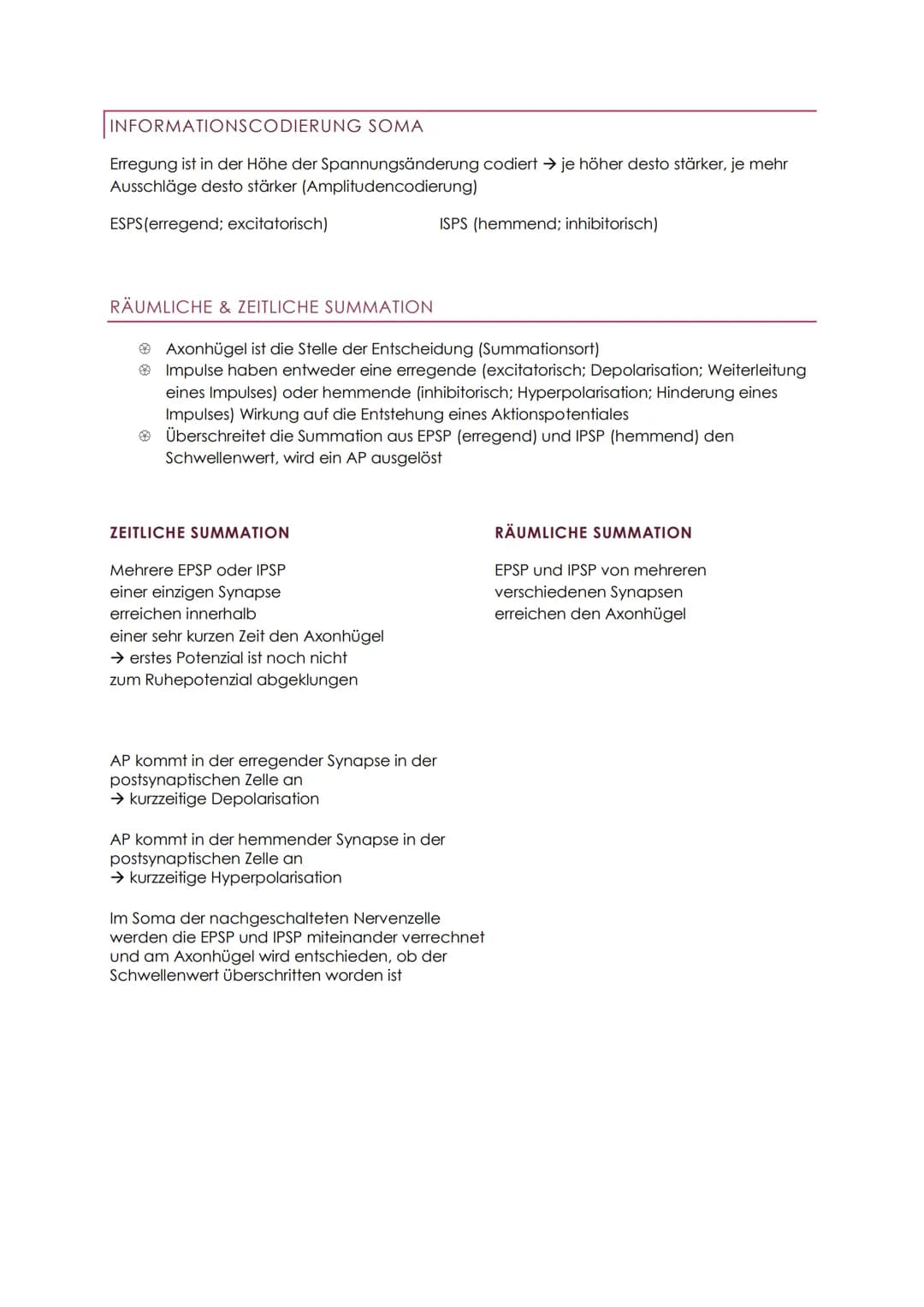 NEUROBIOLOGIE ABITUR
REIZ UND REAKTION
Arten von Reizen:
Licht, Temperatur, Druck, chemischer Stoff, Zustandsänderung im
Inneren des Organis