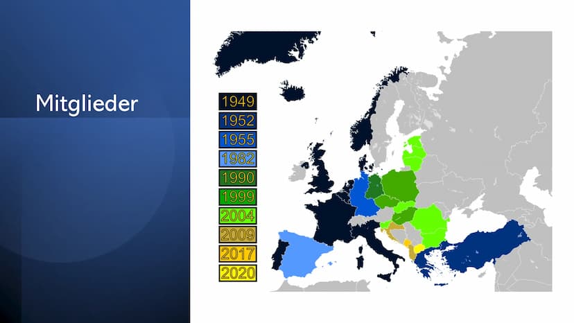 ΝΑΤΟ
North Atlantic Treaty Organization - Nordatlantische Vertragsorganisation
Ruveyda Güler Bilir
13/1 ●
Entstehung und Gründung
Aufbau
Mit
