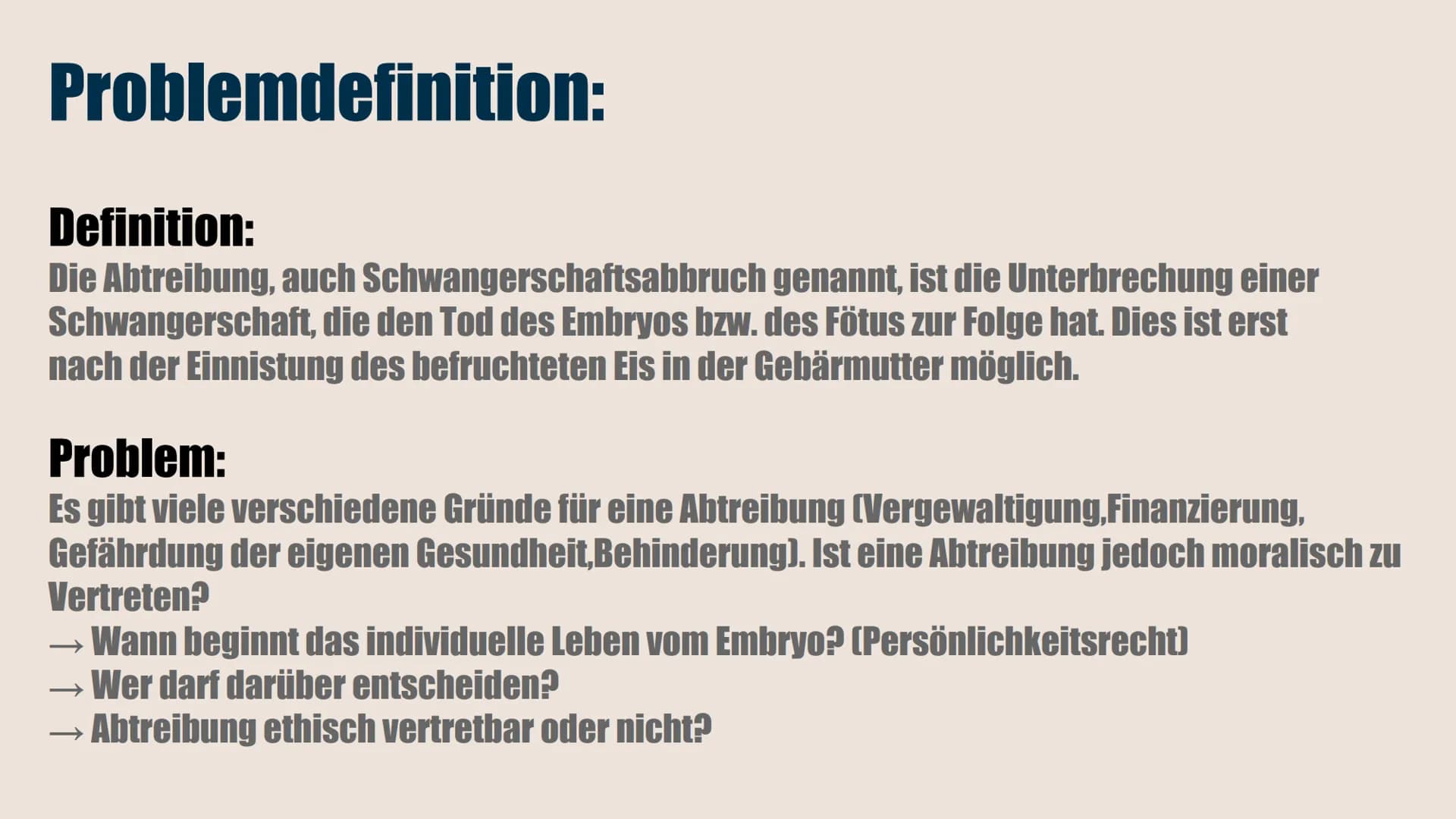 Ethische Urteilsbildung
BODY
MY CHOICE
Religion GK: Minnert
Lena Hauptmann Gliederung:
Problemdefinition
Situationsanalyse
• Verhaltensalter