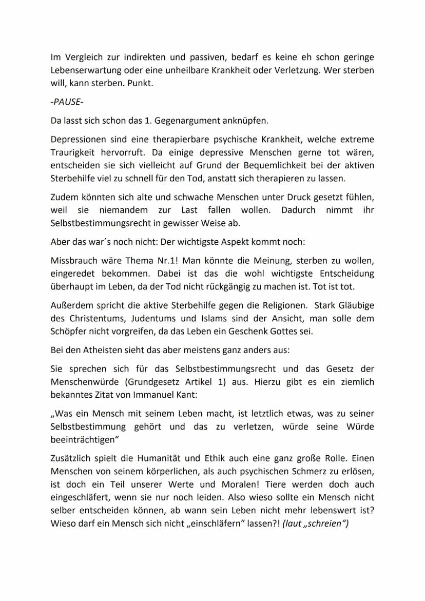 Sollte aktive Sterbehilfe in Deutschland legalisiert werden?
,,Mein Körper - meine Entscheidung wann ich sterbe"
In der Schweiz, in Belgien 
