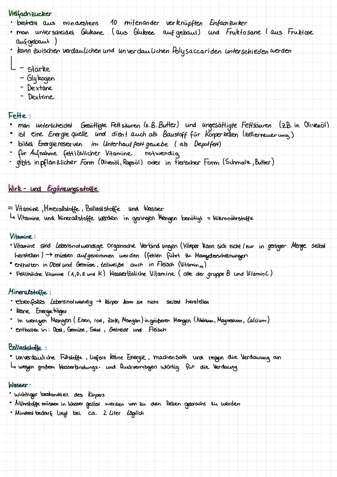 Zusammensetzung unserer Nahrung