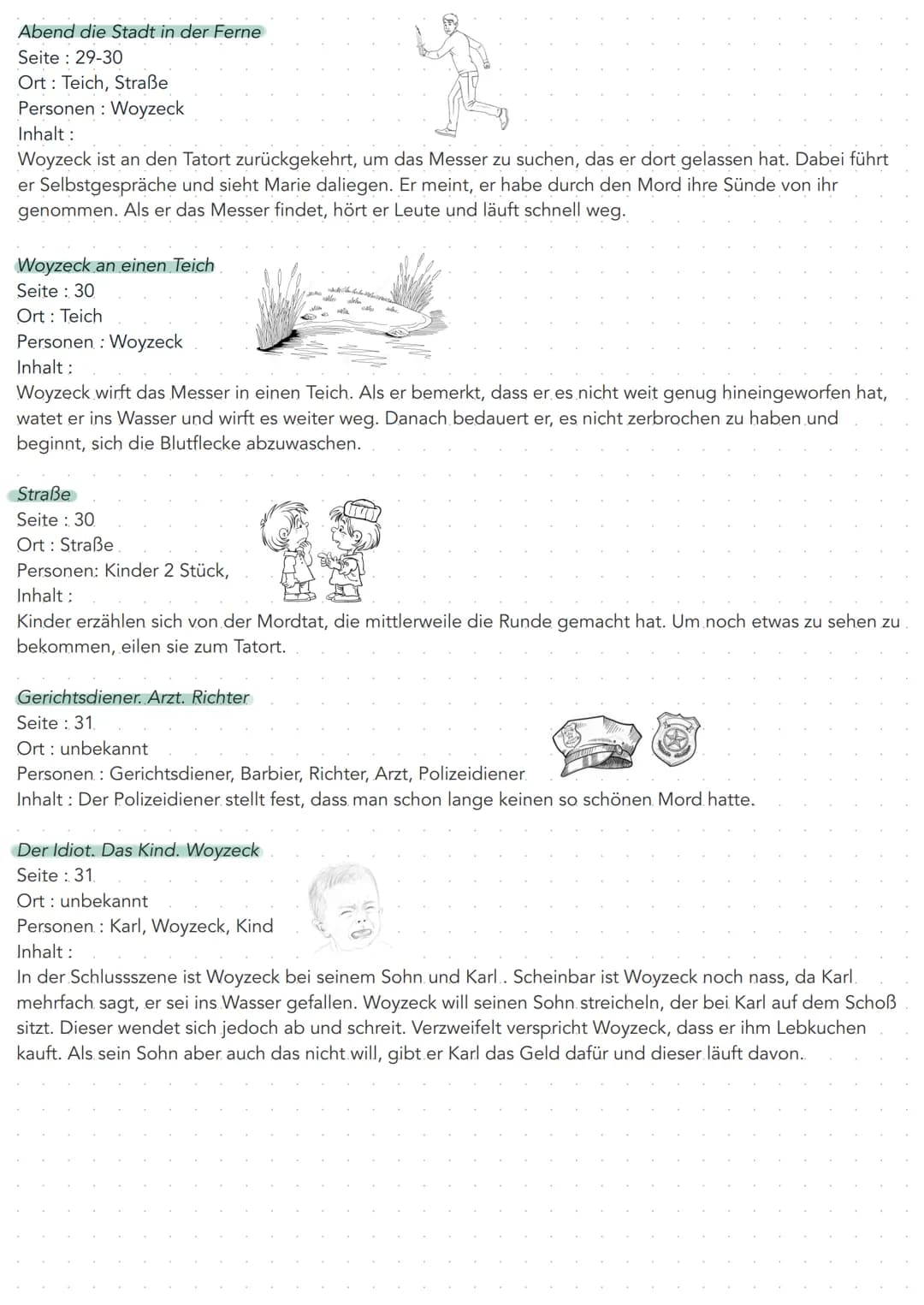 • Lesetagebuch
Dramenfragment Woyzeck
Allgemeine Zusammenfassung:
Woyzeck, die Hauptfigur des Dramas, gehört als Soldat und Barbier ein
Vert