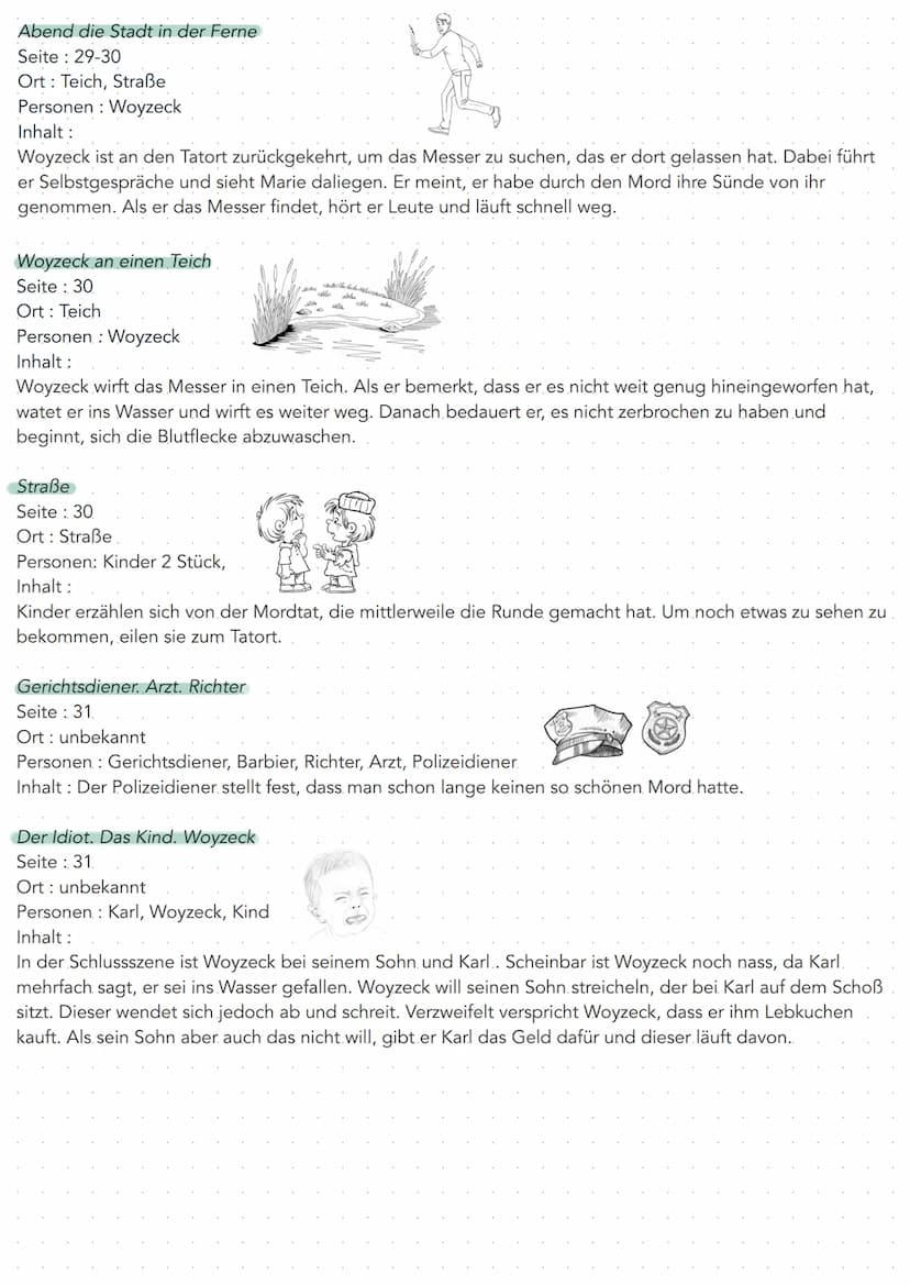 • Lesetagebuch
Dramenfragment Woyzeck
Allgemeine Zusammenfassung:
Woyzeck, die Hauptfigur des Dramas, gehört als Soldat und Barbier ein
Vert