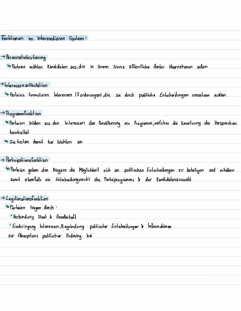 Parteien
→ Zusammenschlüsse von Bürgern, die gemeinsame Interessen & politische Vorstellungen haben
→→→Durch Wahlen können Parteien politisc