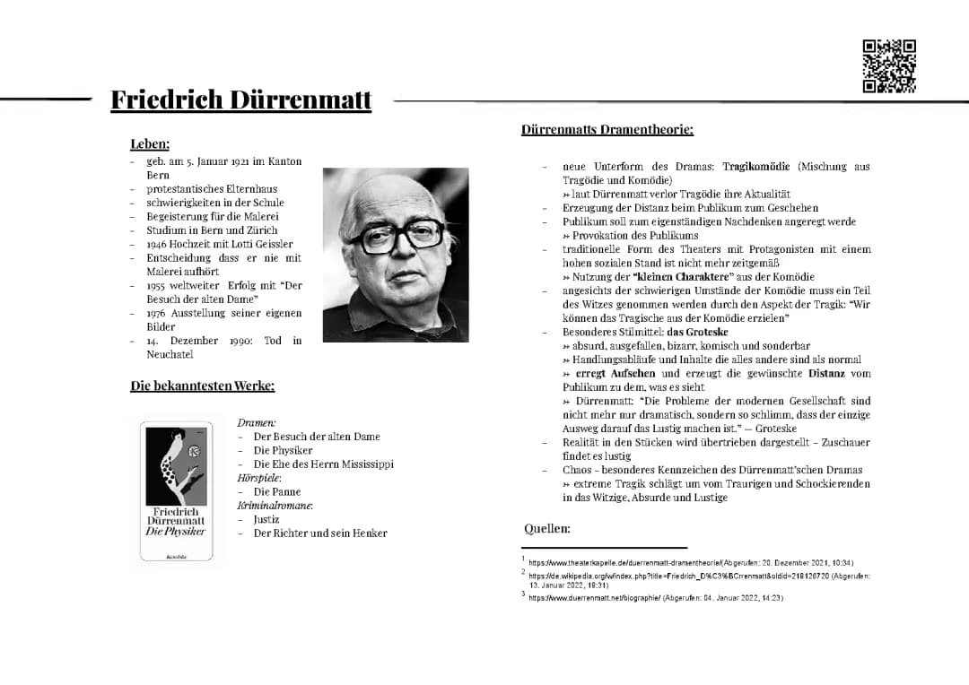 Friedrich Dürrenmatt und seine Dramentheorie