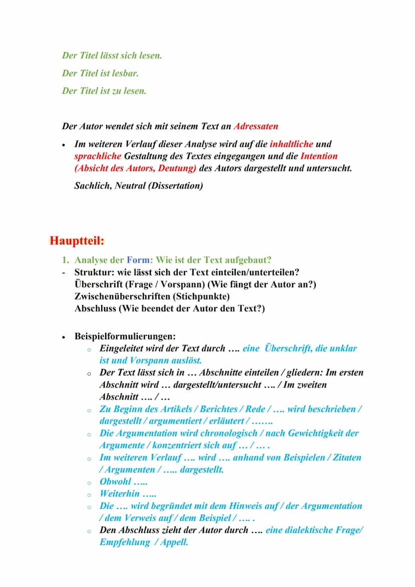 Vorschreiben
den Text lesen
Markieren:
Autor
Titel
Datum
Textsorte
●
Erscheinungsort
Schlüsselwörter (Fachbegriffe)
Abschnitte (Stichwort)
F