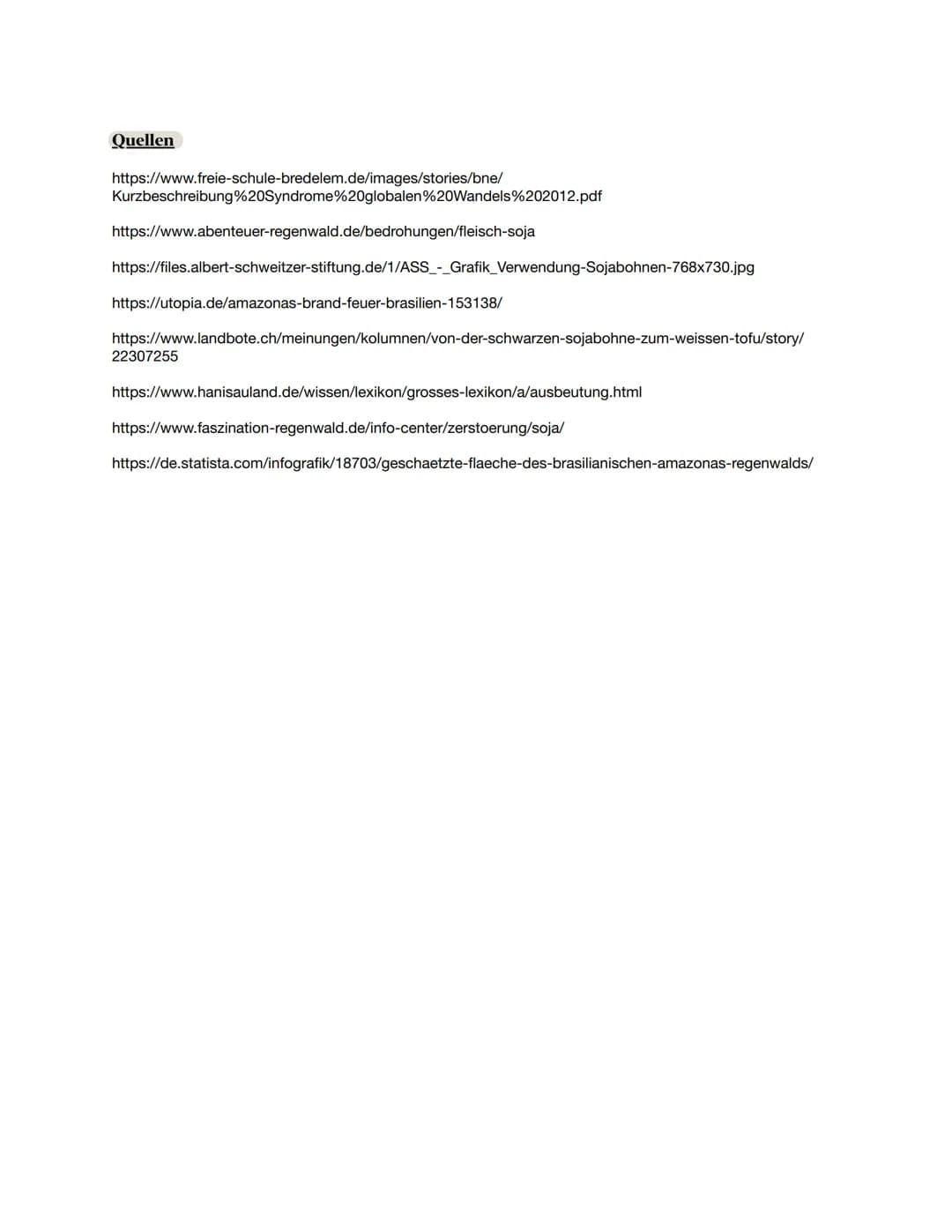 Gliederung
• Was ist das Raubbau-Syndrom?
• Für welche Ressourcen wird Raubbau hauptsächlich betrieben?
• Zerstörung des Regenwalds für Soja