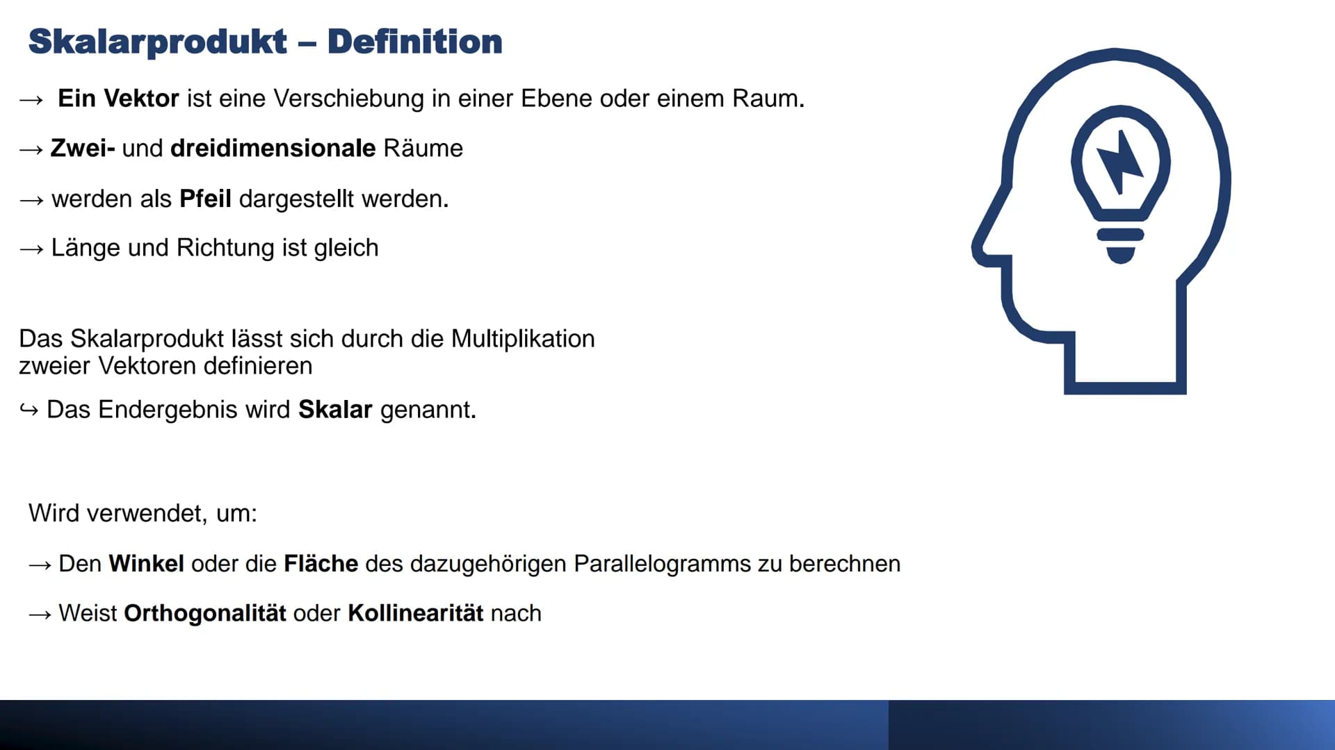 SKALARPRODUKT
Sasia El Bani
12c
PL - Mathematik GLIEDERUNG
1. Skalarprodukt
1.1 Skalarprodukt - Definition
1.2 Skalarprodukt - Formeln
1.3 S