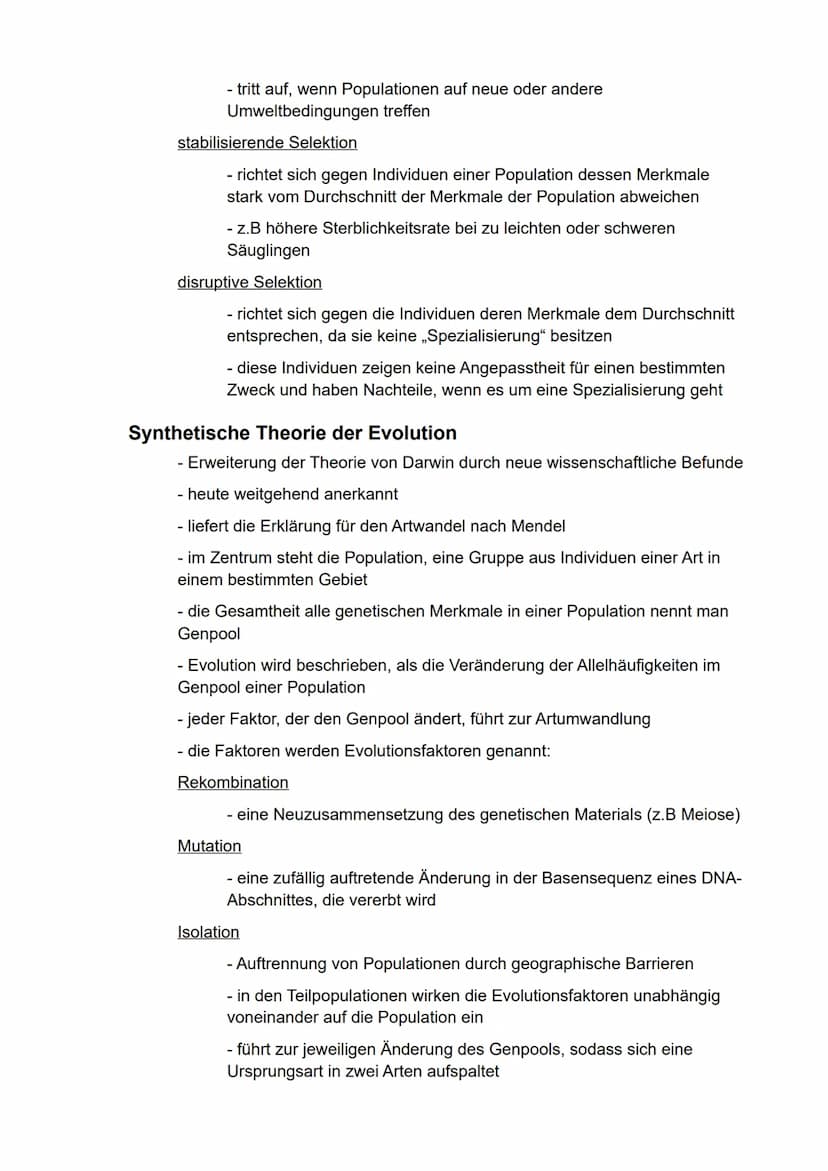 Biologie
eA
Semester 4
- Entwicklung der Vielfalt des Lebens - Inhaltsverzeichnis
Evolutionstheorie..
Lamarck..
Darwin......
Natürliche Sele