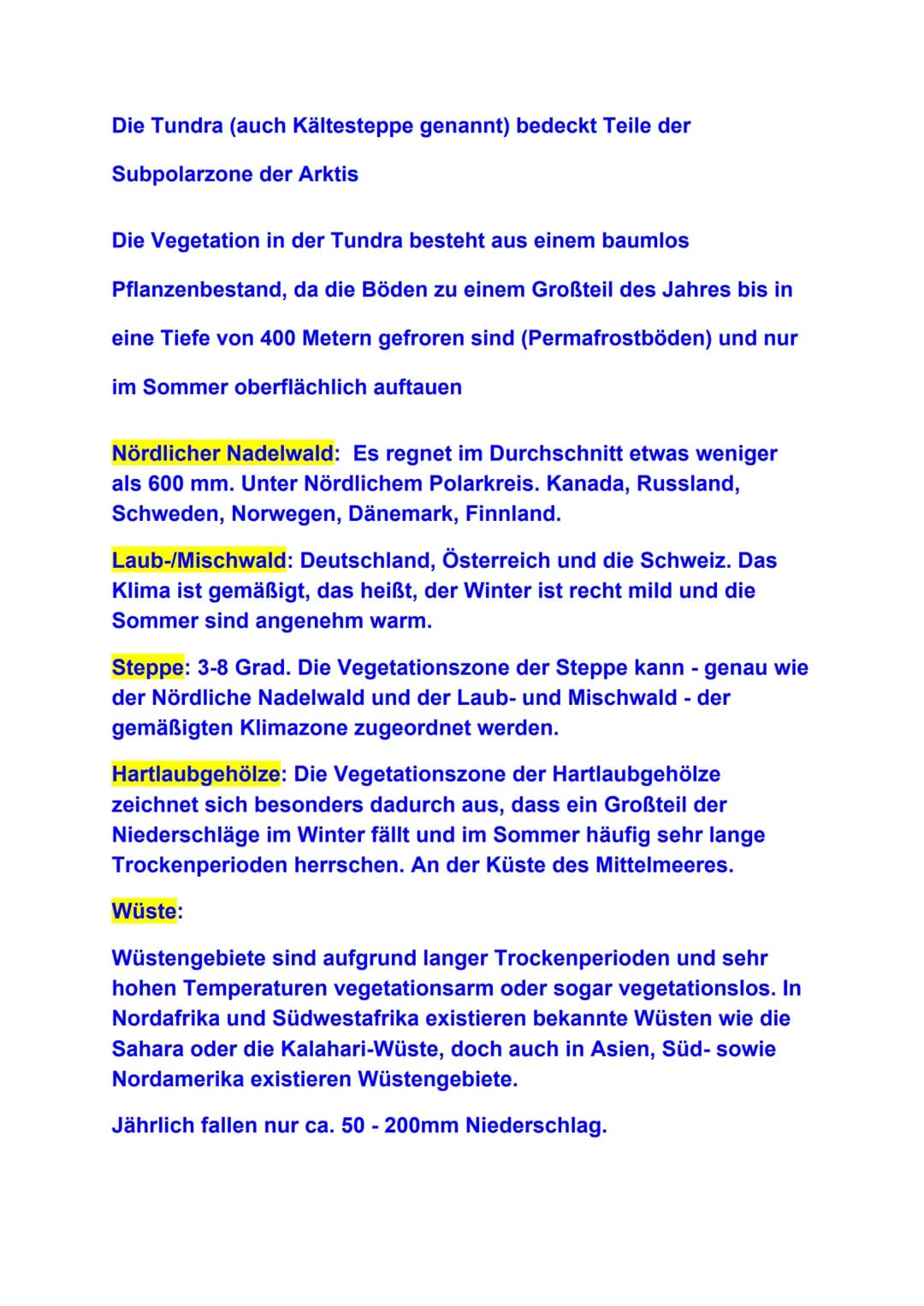 Klimazonen: Wetter über längere Zeit. Also wie viel Niederschlag
usw.
Polare Zone: Die Polare Zone ist eine Klimazone, die sich über die
Ark