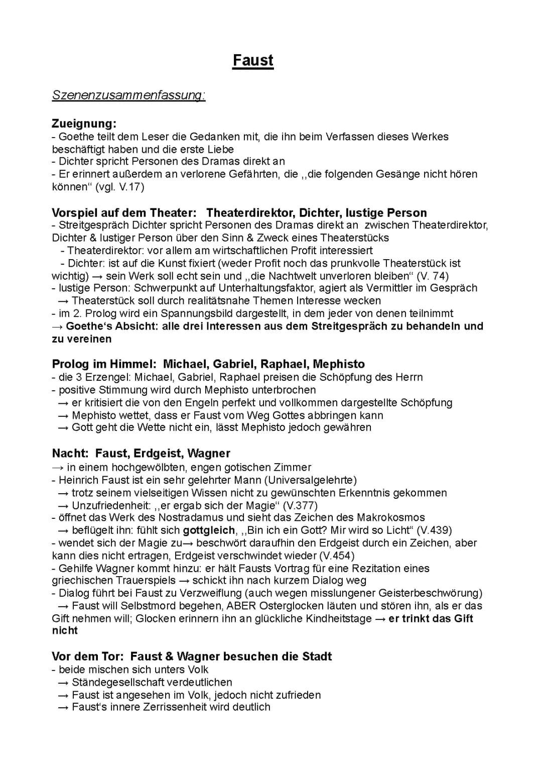 Faust Szenenzusammenfassung 