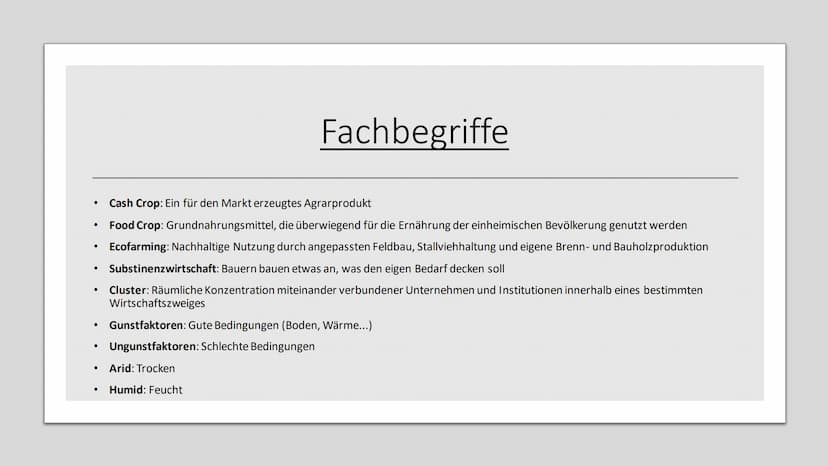 Landwirtschaft
Erdkunde-LK Inhaltsverzeichnis
●
Fachbegriffe, Klimazonen
• Passende Lokalisierung
• Landwirtschaft (Tropen und gemäßigten Zo