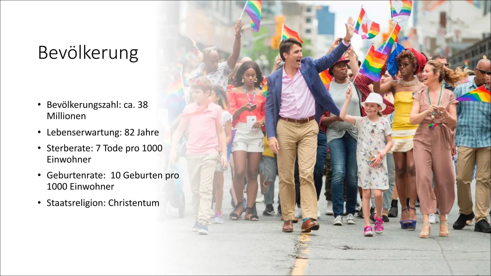 Kanada Gliederung
Allgemeine Fakten
Geographisch
Bevölkerung
• Geschichte
• Kultur
●
Politik & Wirtschaft
Sehenswürdigkeiten & Essen
• Zusat