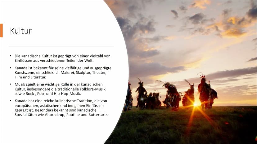Kanada Gliederung
Allgemeine Fakten
Geographisch
Bevölkerung
• Geschichte
• Kultur
●
Politik & Wirtschaft
Sehenswürdigkeiten & Essen
• Zusat