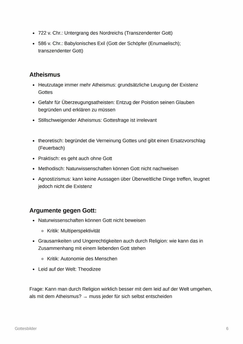 Gottesbilder
Von dem Glauben und der Hinterfragung Gottes
Menschen suchen Gott in folgenden Situationen:
Staunen, Leid, Glück, tiefe Trauer,
