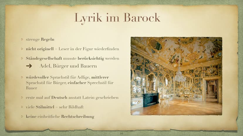 Die Epoche Barock
Ein Zeitalter der Gegensätzen, Inhaltsverzeichnis
Was versteht man unter Barock?- Folie 3
> Historischer Hintergrund -Foli