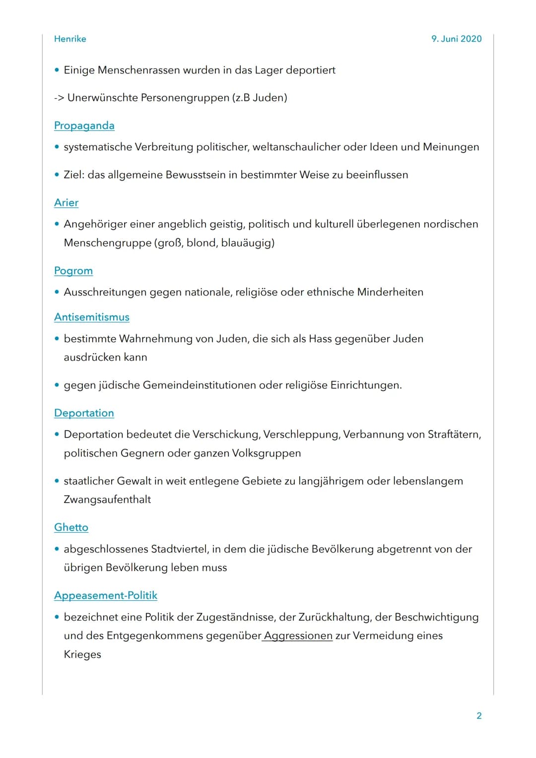 Henrike
Begriffe
Partisan
• Kein regulärer Soldat
• Handelt aus dem Hinterhalt und unauffällig
Widerstandskämpfer
Angehöriger einer Widersta