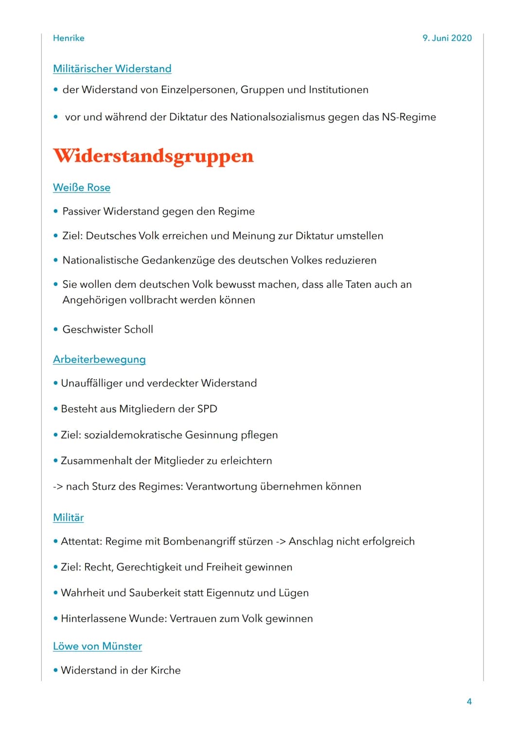 Henrike
Begriffe
Partisan
• Kein regulärer Soldat
• Handelt aus dem Hinterhalt und unauffällig
Widerstandskämpfer
Angehöriger einer Widersta