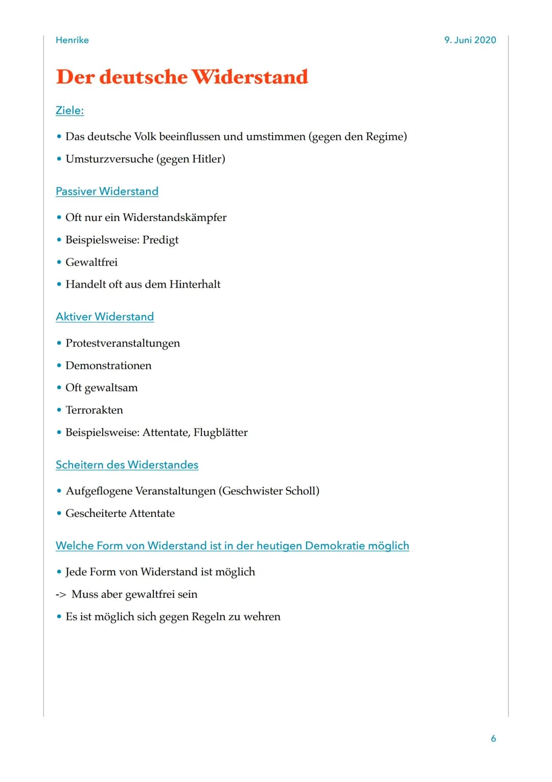 Henrike
Begriffe
Partisan
• Kein regulärer Soldat
• Handelt aus dem Hinterhalt und unauffällig
Widerstandskämpfer
Angehöriger einer Widersta
