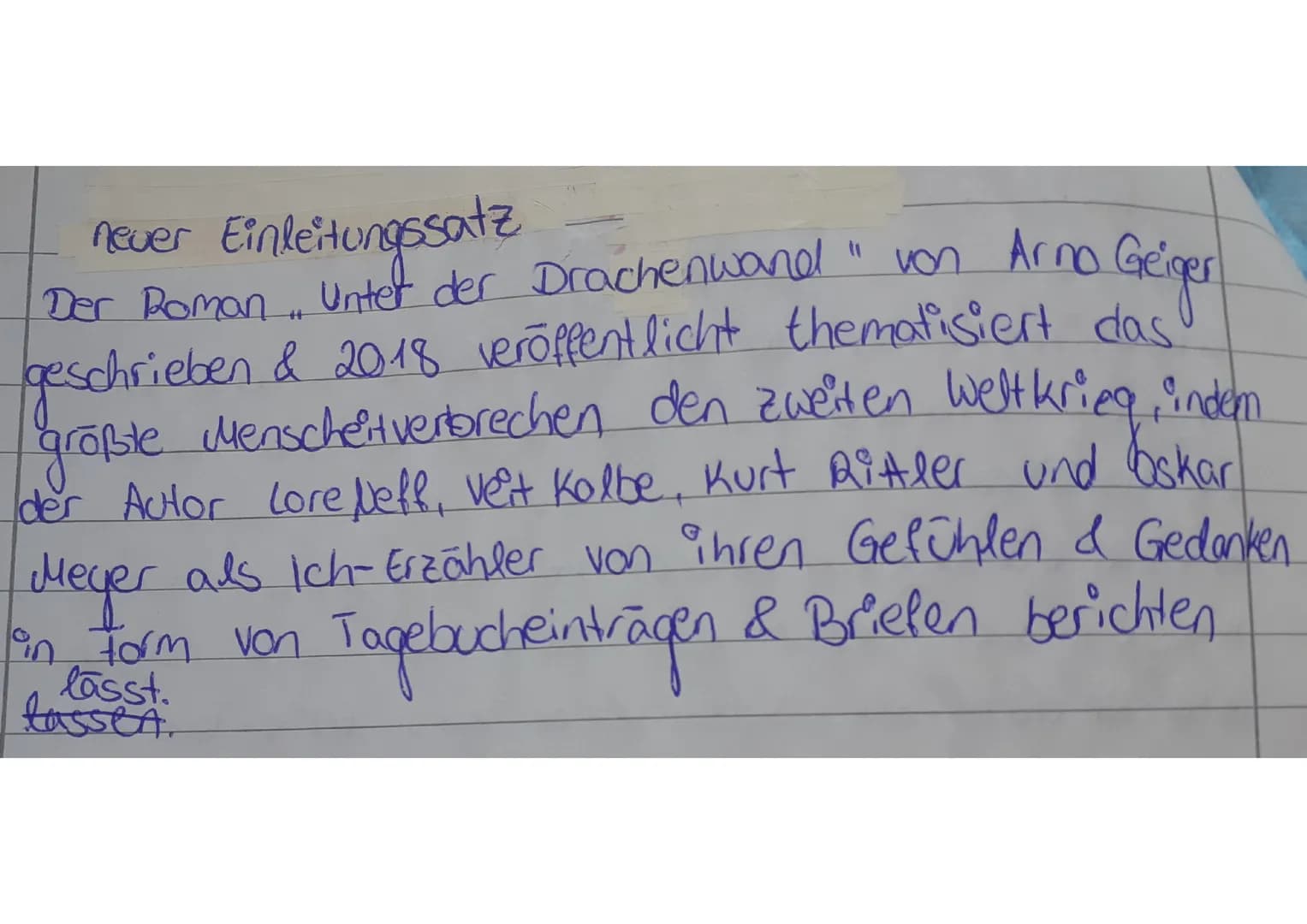 erzählperspektiven
fes gibt vier verschiedene Ich-Erzähler im Roman
Neit Kalbe: - beschreibt seine Erlebnisse in Tagebucheinträgen
sberichte