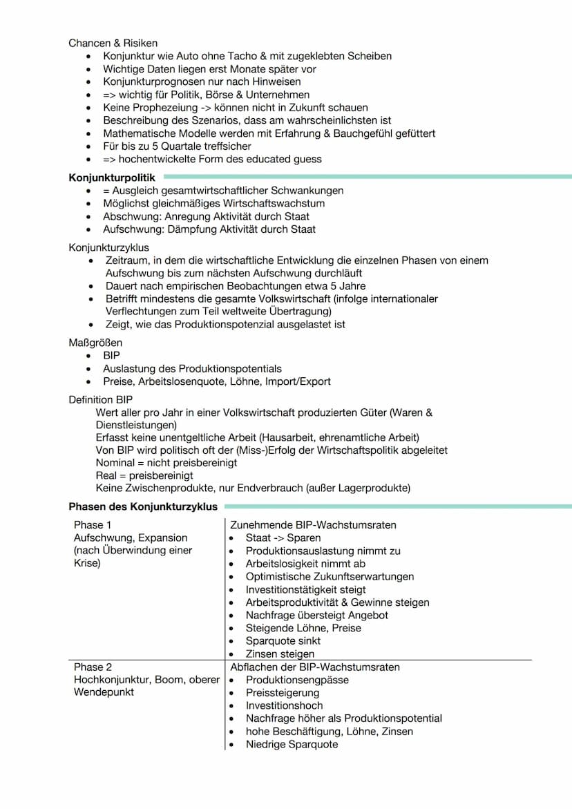 KONJUNKTURANALYSE
Konjunkturzyklus
BIP
Bruttoinlandsprodukt
Definition
●
●
●
●
Konjunkturelle Schwankungen
●
Hochkonjunktur
(Boom)
Aufschwun