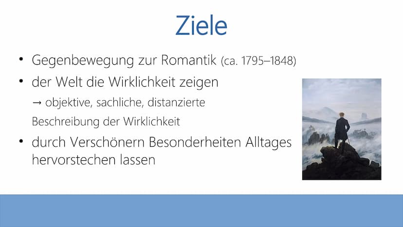 Der Realismus
Eine Literaturepoche Definition und zeitliche Einordnung
●
• 1848 - 1890
Beginn mit Scheitern der Märzrevolution
• zwischen Ro