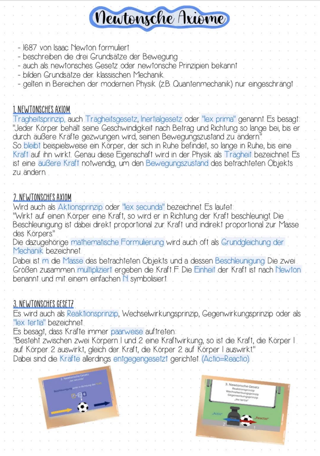 - 1687 von Isaac Newton formuliert
- beschreiben die drei Grundsätze der Bewegung
- auch als newtonsches Gesetz oder newtonsche Prinzipien b