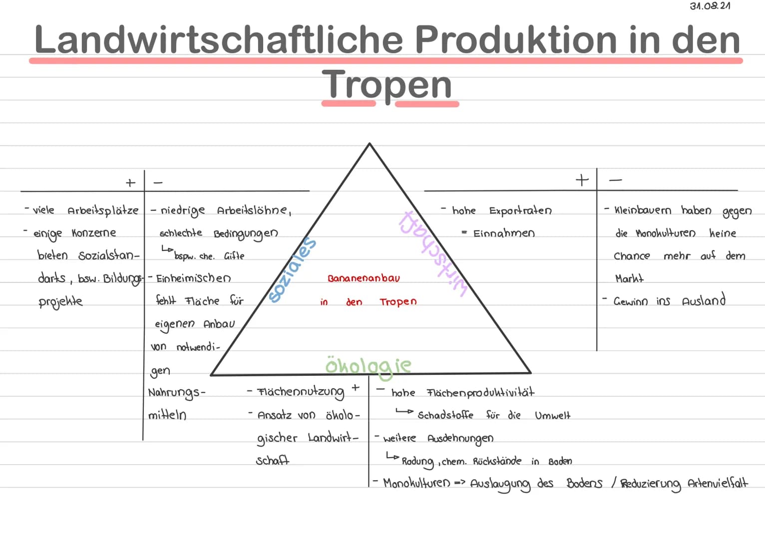 Landwirtschaft in den Tropen
Bevölkerungsentwicklung
- Bevölkerung steigt an
Bevölkerung → Volkswirtschaft (hleinbäuerliche Landwirtschaft u
