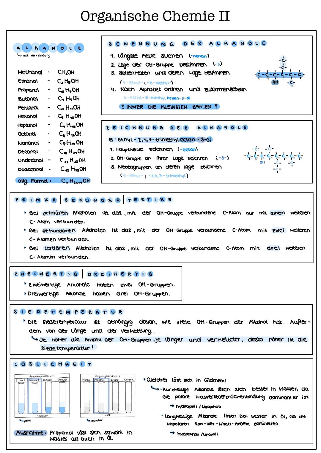 Alkohole Chemie: Coole Liste und einfache Erklärungen