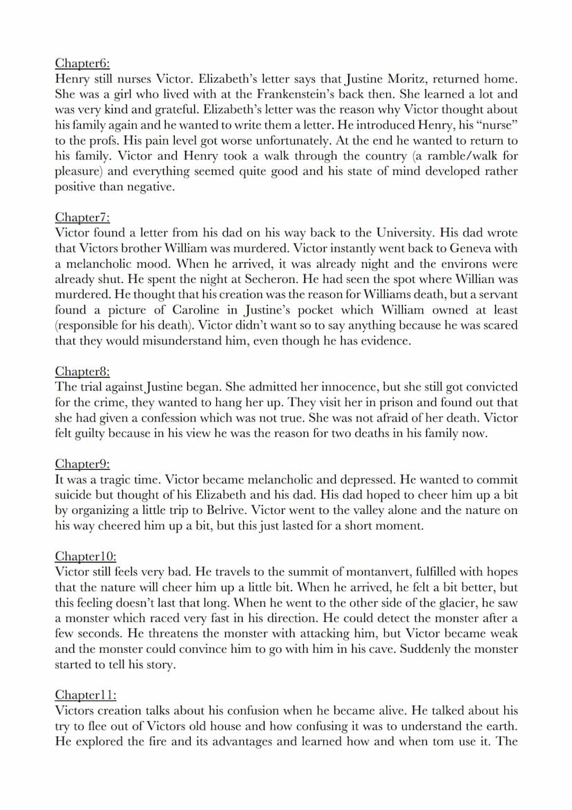 Frankenstein-Reading diary
Chapter 1:
The literary me (Frankenstein) starts to tell us some facts about his family, birth and
childhood. He 