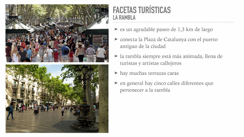 wire Mart
BARCELONA
-CAPITAL POLIFACÉTICA DE UNA COMUNIDAD BILINGÜE
Una presentación ESTRUCTURA
➤ Facetas turística
la rambla ܀
→ la plaza r
