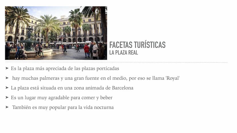 wire Mart
BARCELONA
-CAPITAL POLIFACÉTICA DE UNA COMUNIDAD BILINGÜE
Una presentación ESTRUCTURA
➤ Facetas turística
la rambla ܀
→ la plaza r