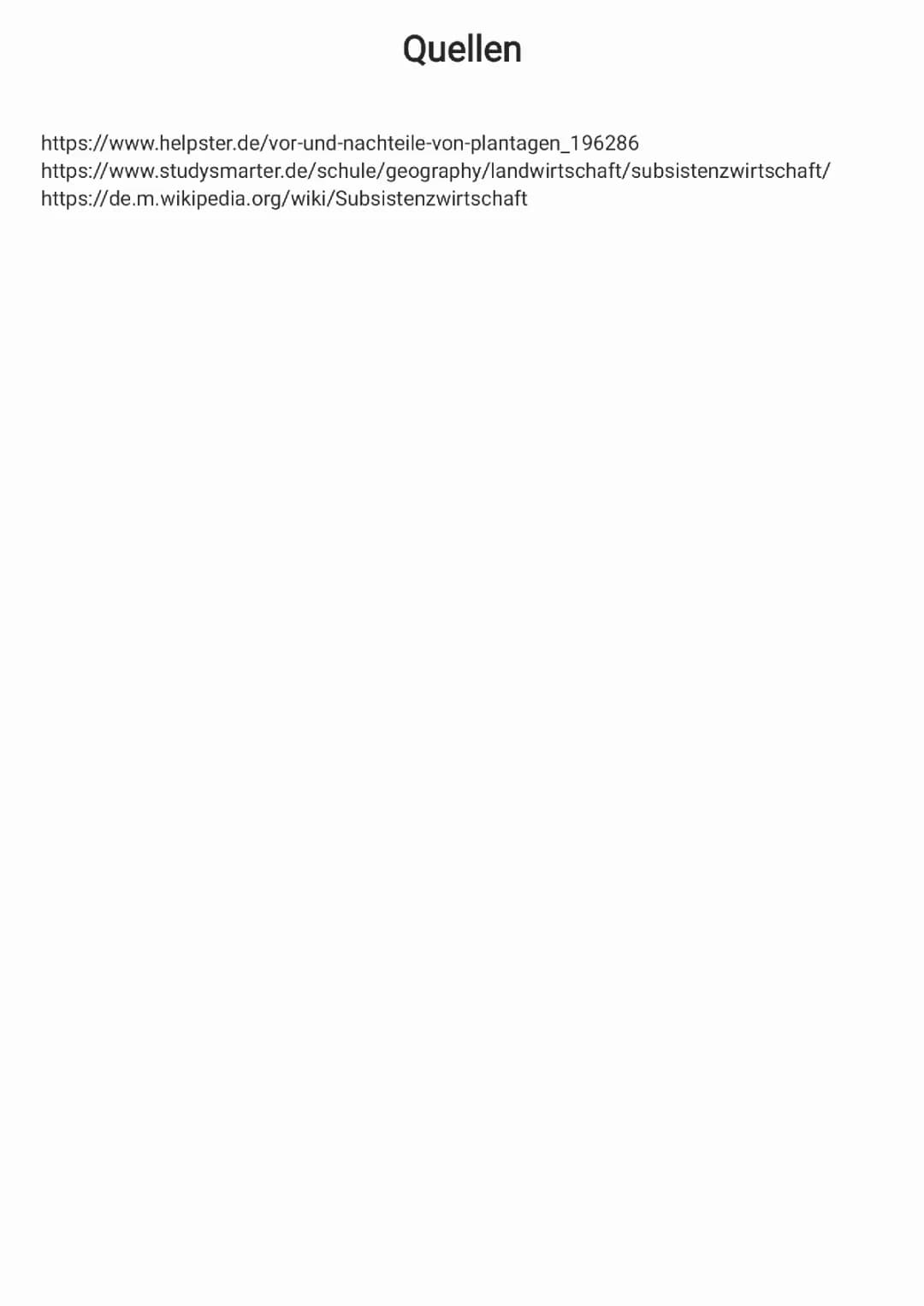 Plantagenwirtschaft & Subsistenzwirtschaft 