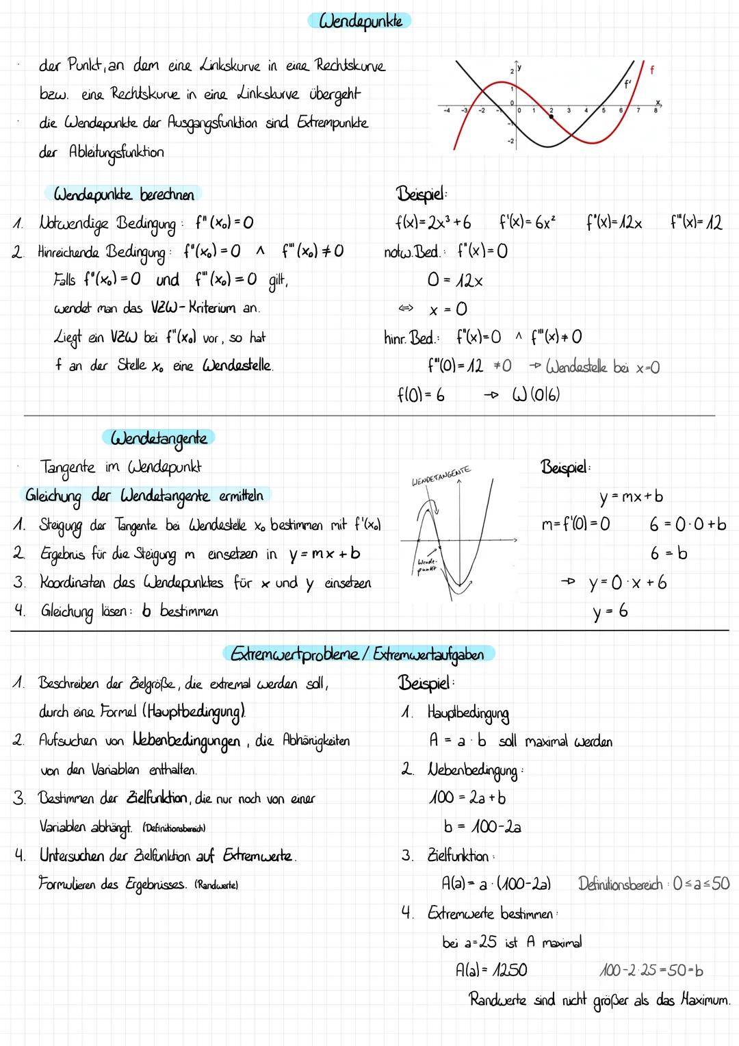 # ganerationale Funktionen

Ableitung einer Konstanten
f(x) = C $\rightarrow$ f'(x) = 0

Faktorregel
f(x)=c.g(x) $\rightarrow$ f'(x)= c. g'(
