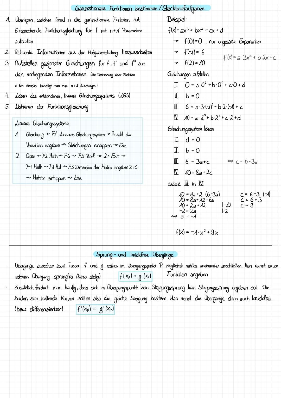 # ganerationale Funktionen

Ableitung einer Konstanten
f(x) = C $\rightarrow$ f'(x) = 0

Faktorregel
f(x)=c.g(x) $\rightarrow$ f'(x)= c. g'(