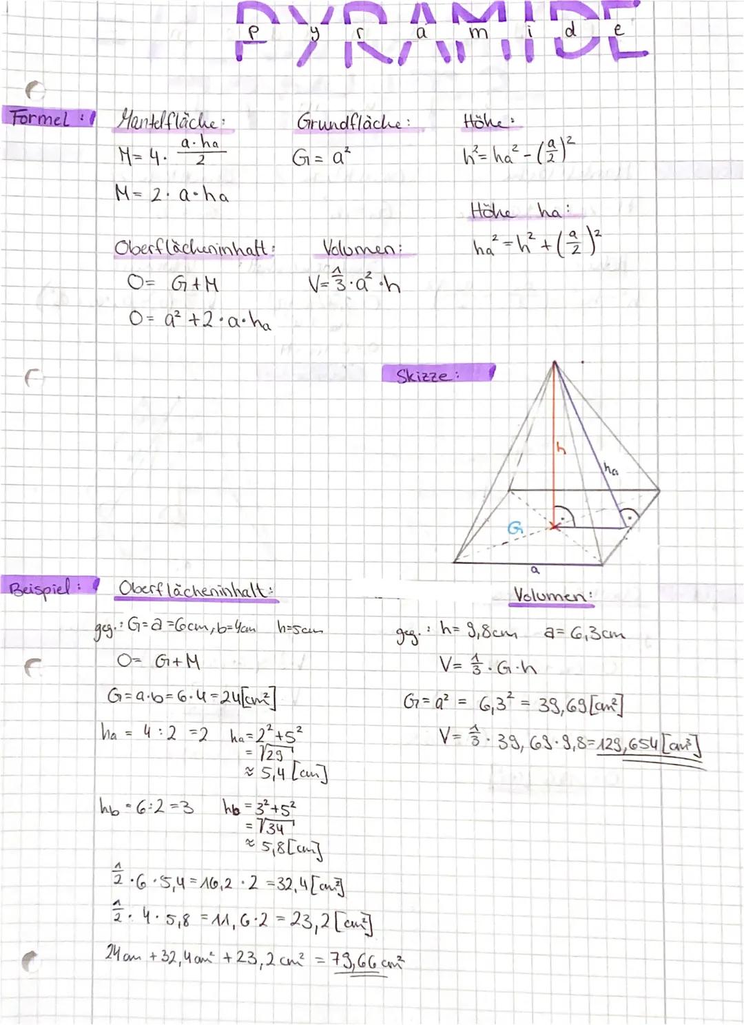 # ZYLINDER

Formel Mantelfläche:
Grundfläche:
M=2. Yr.h
G=Nor²

Oberflächeninhalt:
Volumen:
O=2-Yor²+2-Tur.h
V=TY.r².h

Skizze:

G

V
C
h

G