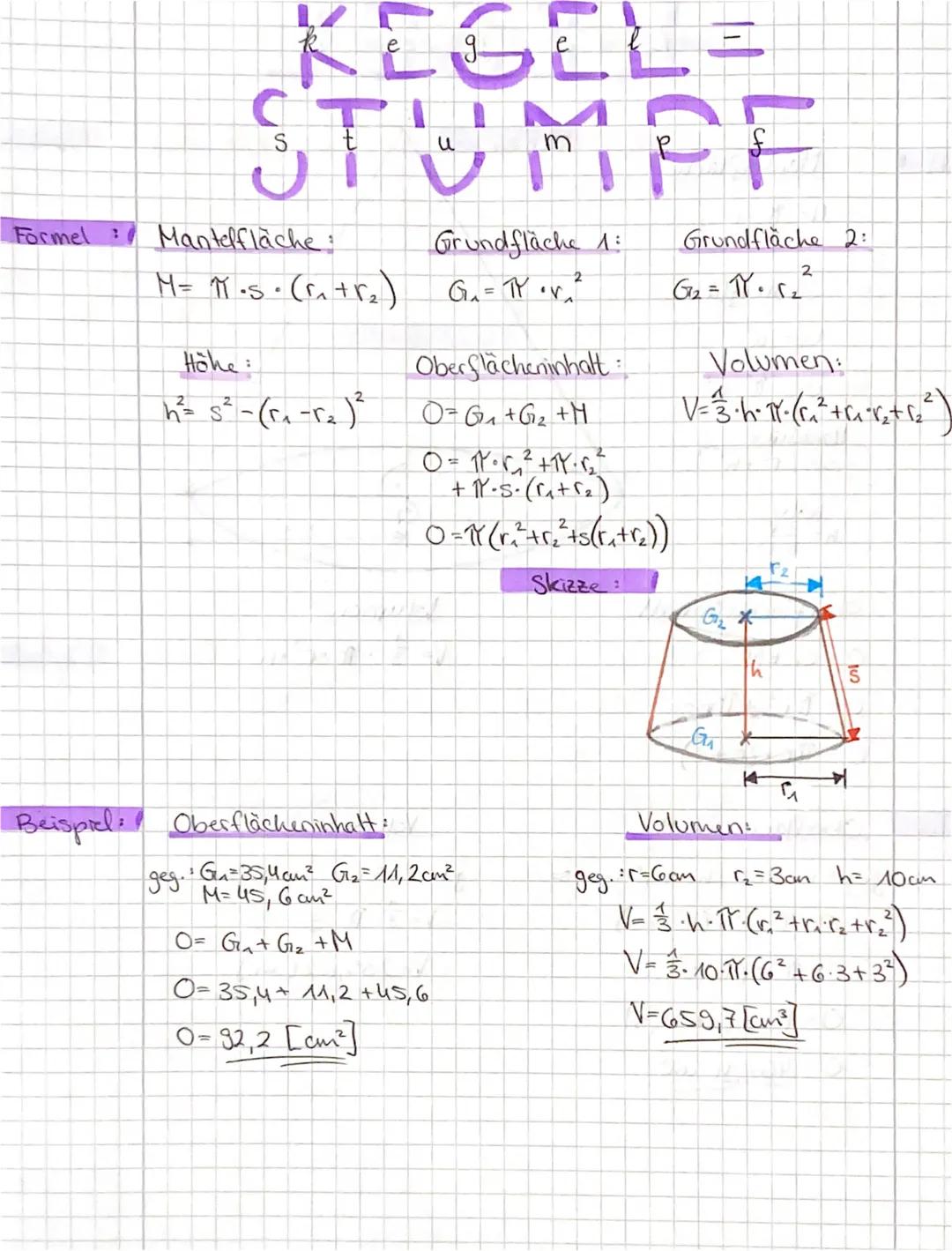 # ZYLINDER

Formel Mantelfläche:
Grundfläche:
M=2. Yr.h
G=Nor²

Oberflächeninhalt:
Volumen:
O=2-Yor²+2-Tur.h
V=TY.r².h

Skizze:

G

V
C
h

G
