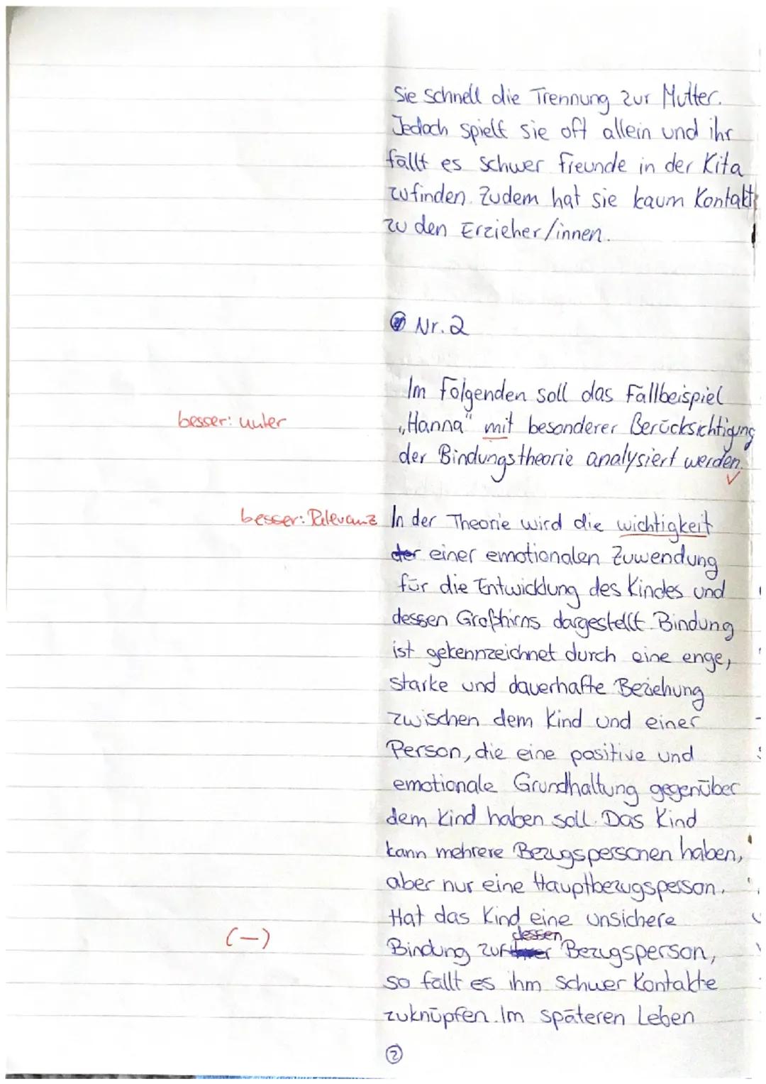 1. Klausur EF: Bindungstheorie

Fallbeispiel, Hanna"

Hanna wurde als drittes von vier Kindern geboren. Als sie 18 Monate alt war, trennten
