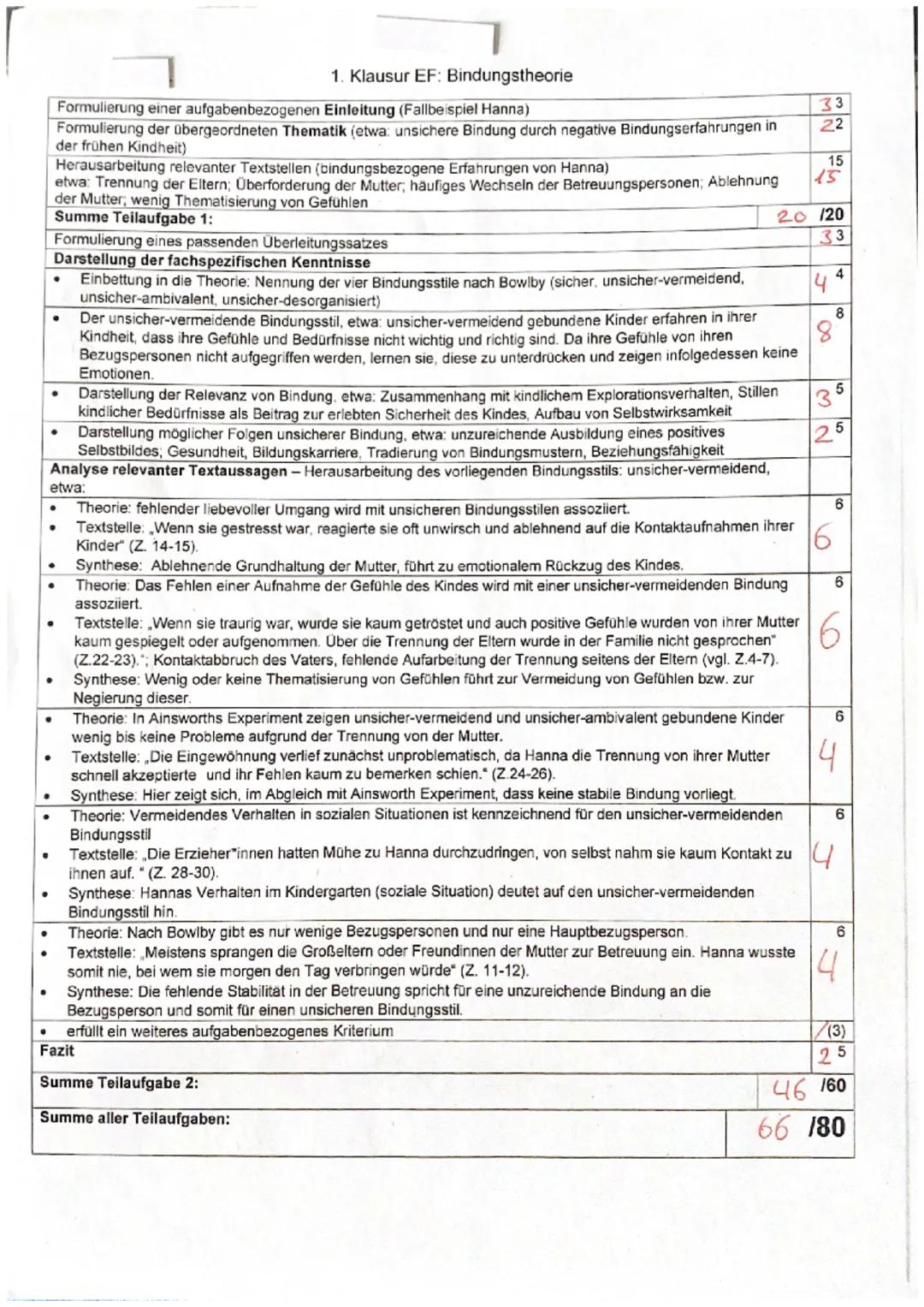 1. Klausur EF: Bindungstheorie

Fallbeispiel, Hanna"

Hanna wurde als drittes von vier Kindern geboren. Als sie 18 Monate alt war, trennten
