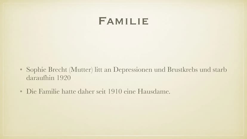 BERTOLT BRECHT
BIOGRAFIE • Bertolt Brecht kurz erklärt
●
Familie
Kindheit und Jugend
Studium und Militärdienst
●
●
●
• Werke
●
INHALT
Politi